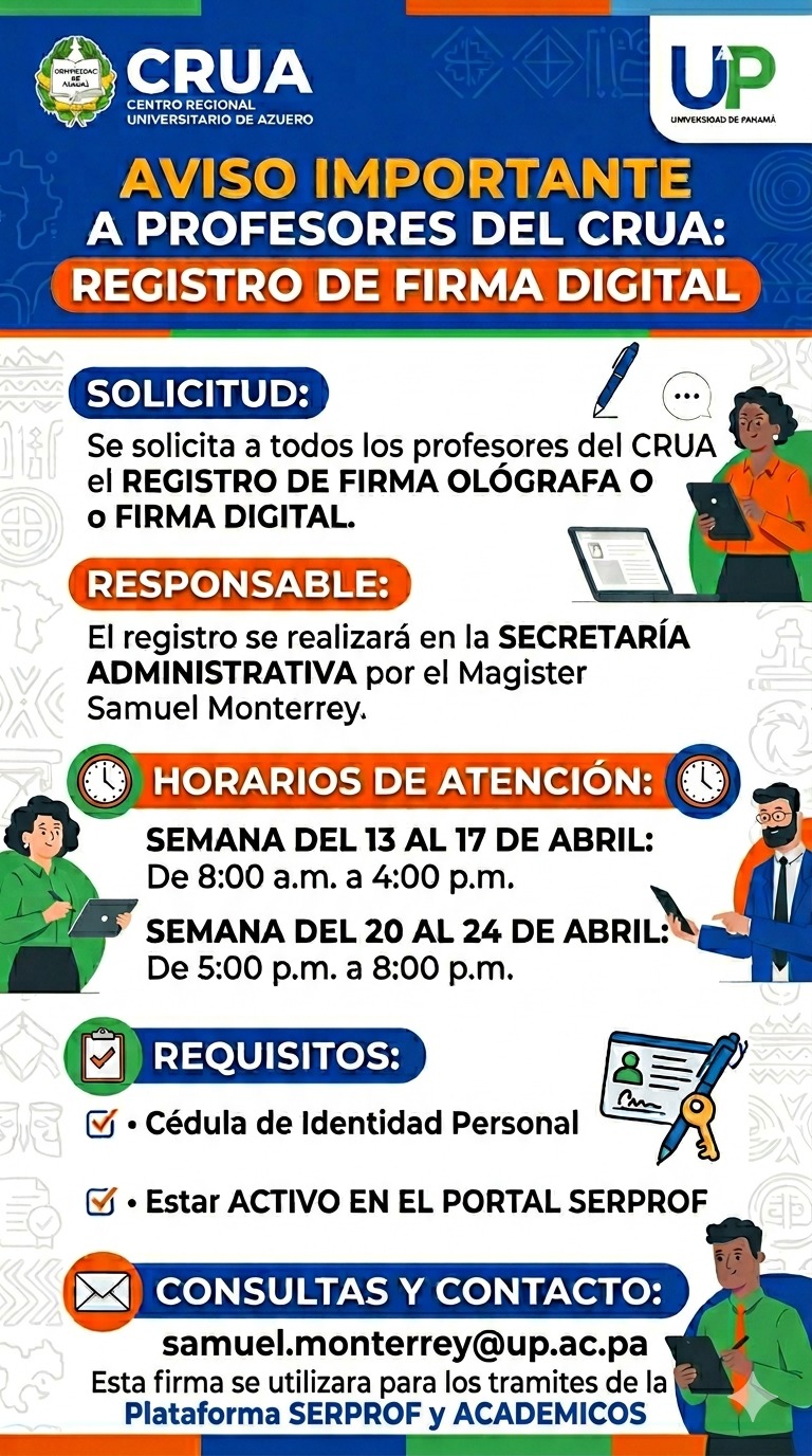 Aviso de registro de firma digital
